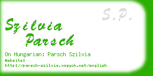 szilvia parsch business card